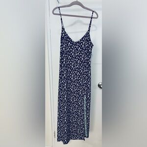 Reformation Crimini Midi Slip Dress in Bebe Navy Floral Print Size 0
